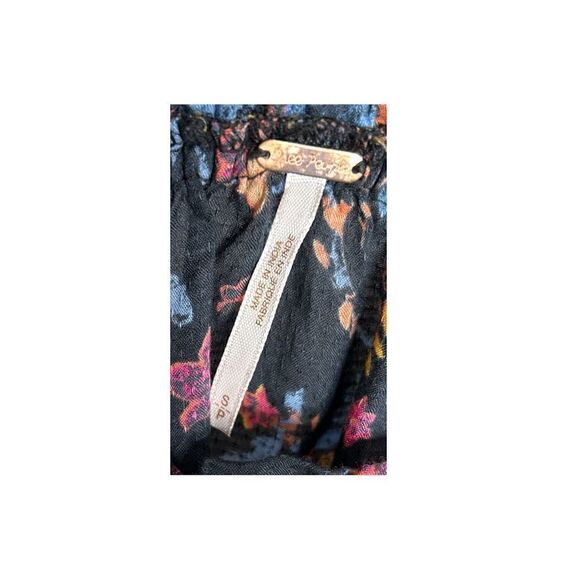 Free People Free Spirit Off Shoulder Top Blouse Bell Sleeves Boho Floral Women S - Picture 6 of 6